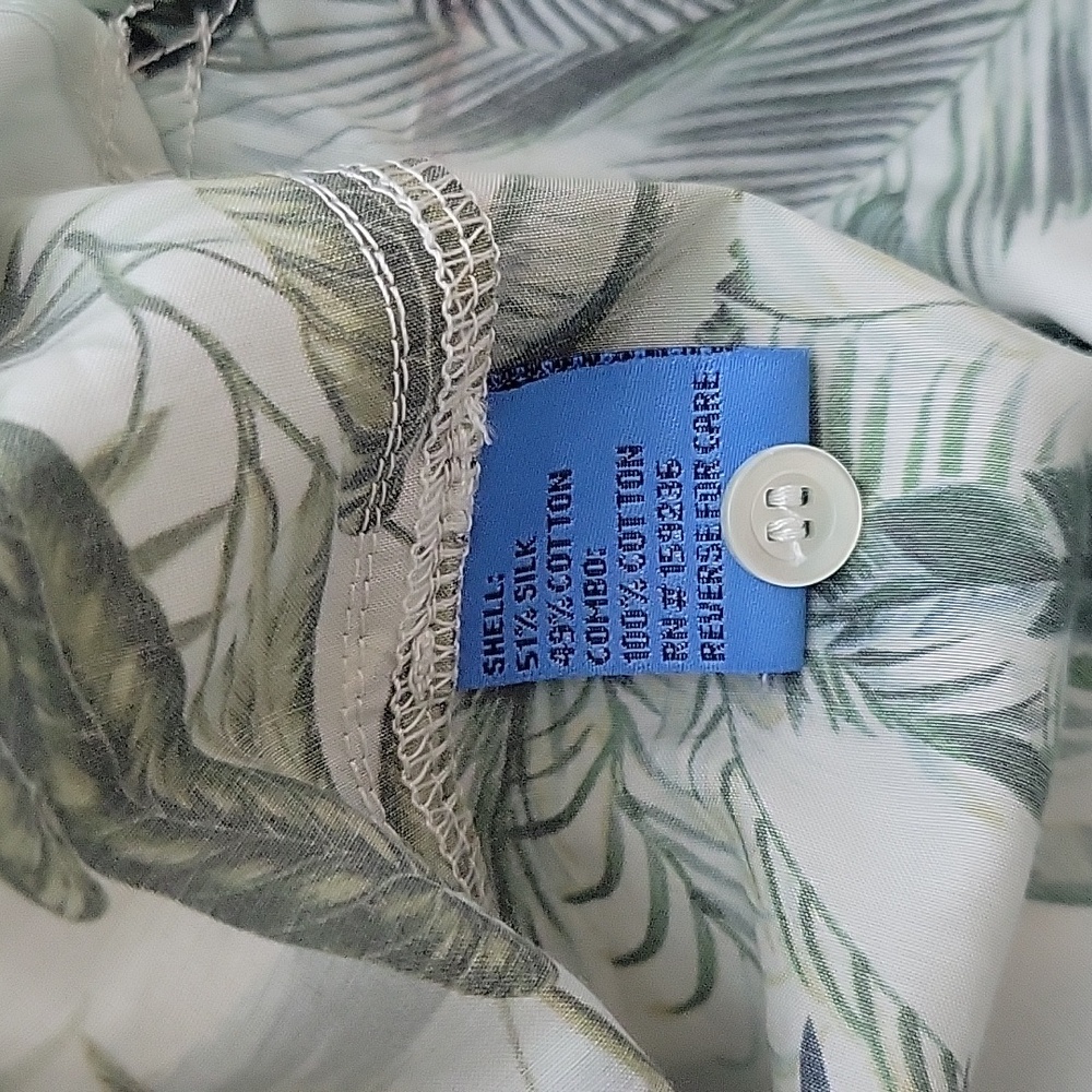 J.McLaughlin Britt Tropical Floral Print Silk Cotton Long Sleeve NWOT Size L - Picture 10 of 16